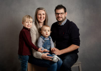 indoor family studio session for 1st birthday
